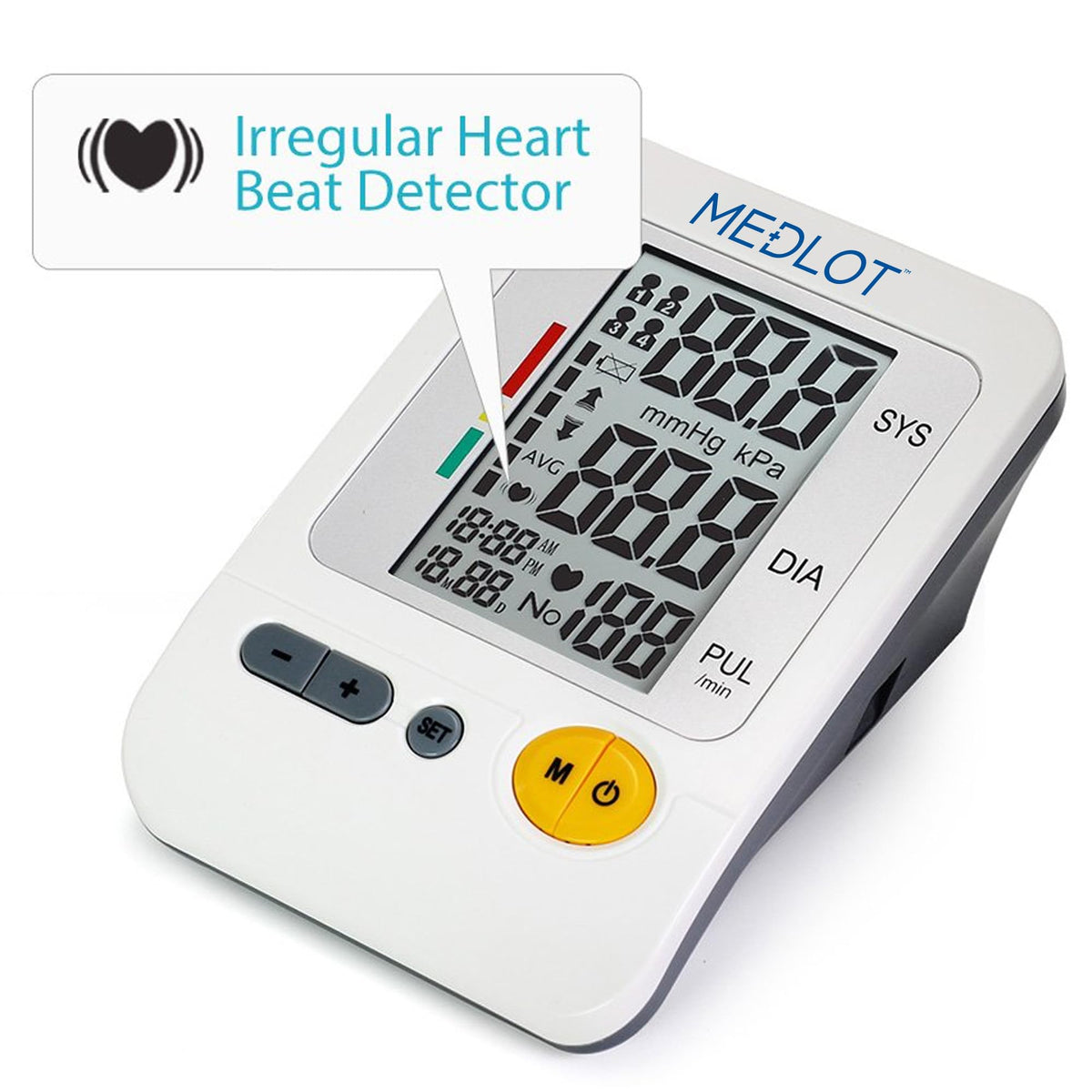 Blood Pressure Monitor Upper Arm Large Cuff 8.6-16.5” Digital BP Gauge 4 User 120 Readings Memory Large LCD Display A76593