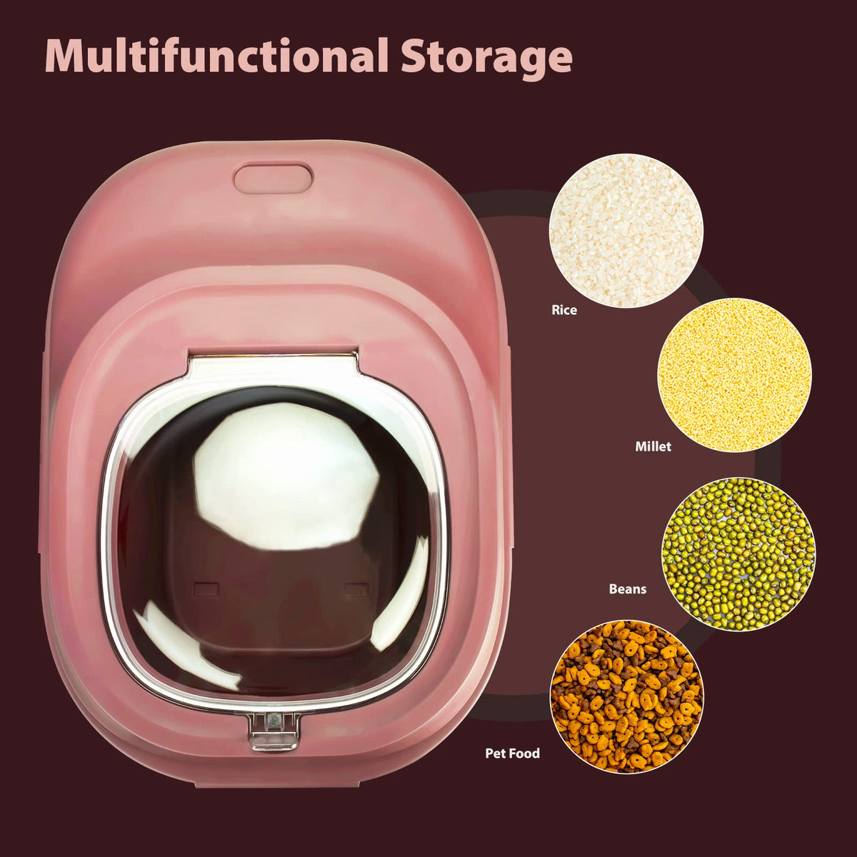 Collapsible Airtight Dry Food Storage Containers with Rolling Wheel O240664