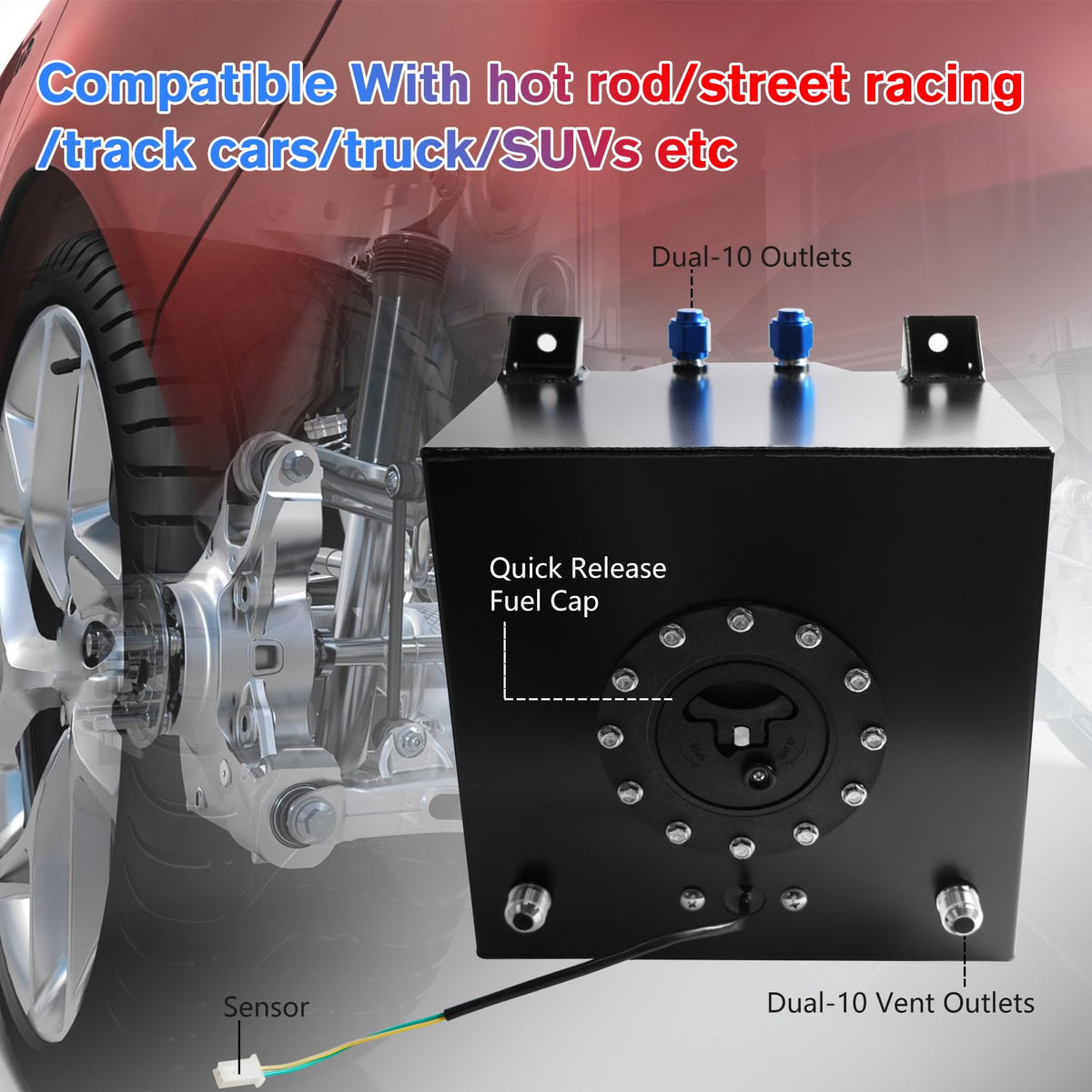5 Gallon 20L Polished Aluminum Fuel Tank with Cap N426267