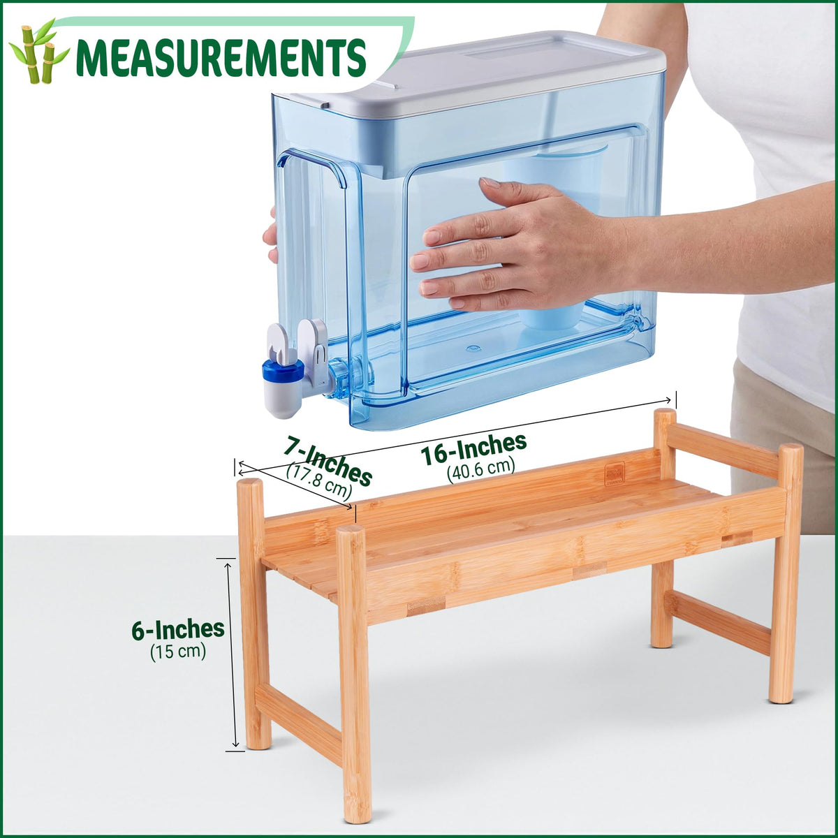 Bamboo Water Dispenser Stand B5898