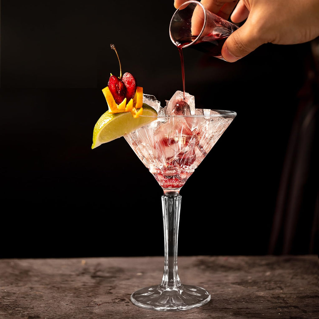 Set of 4 6oz Crystal Stemmed Martini Glasses I941