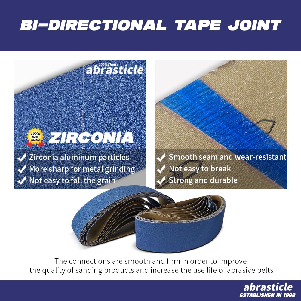4" x 36" Zirconia Sanding Belts, 10 PCS Assorted Grits P504856