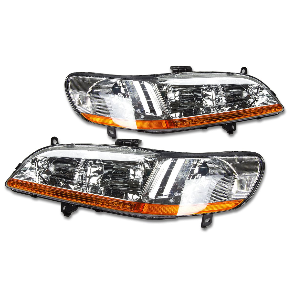 Pair of Chrome Amber Headlights K100881