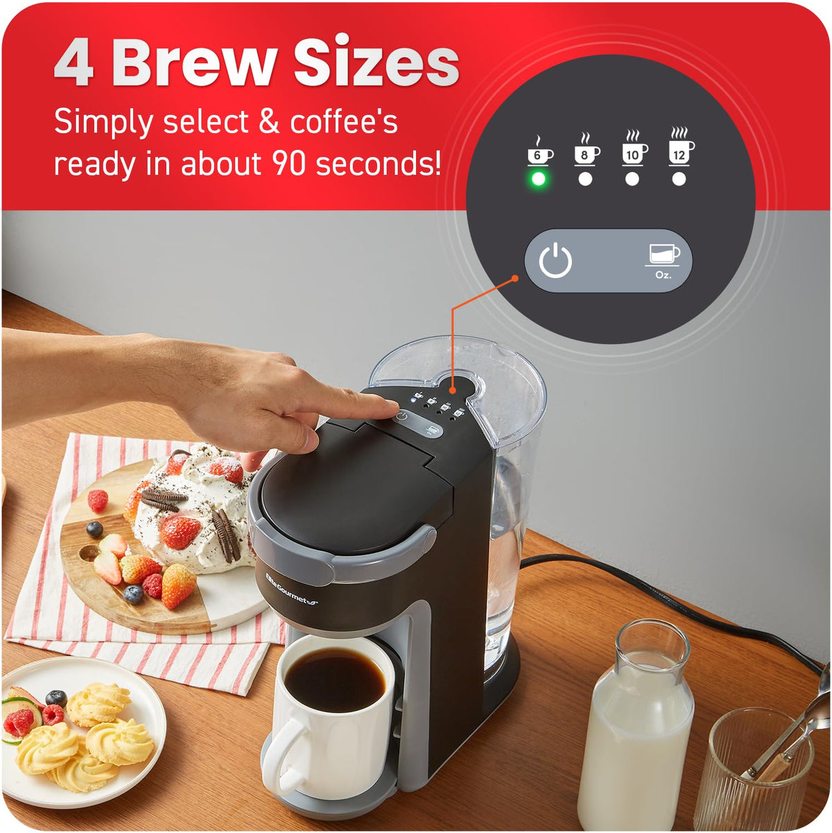2-in-1 Capsule Coffee Maker, K-Cup & Grounds, Black J4457