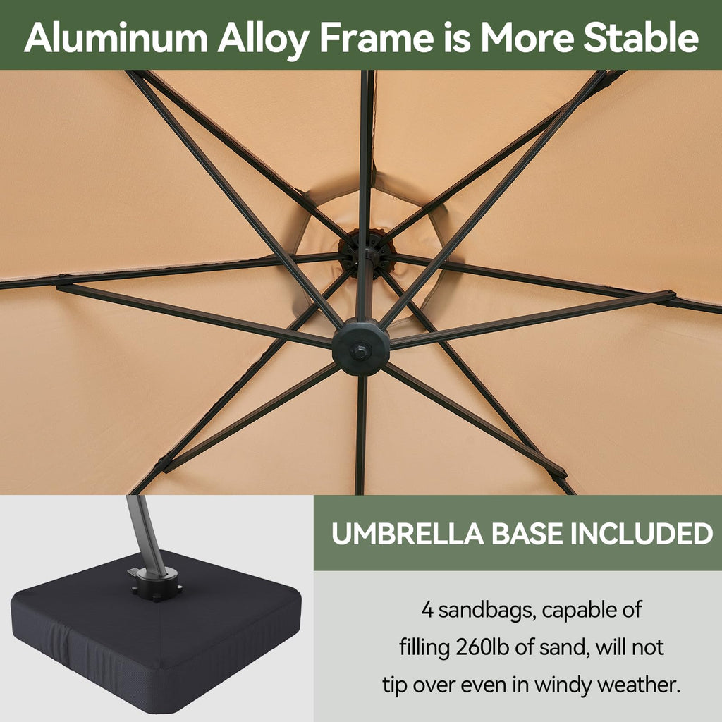 11 FT Aluminum Offset Cantilever Umbrella U607