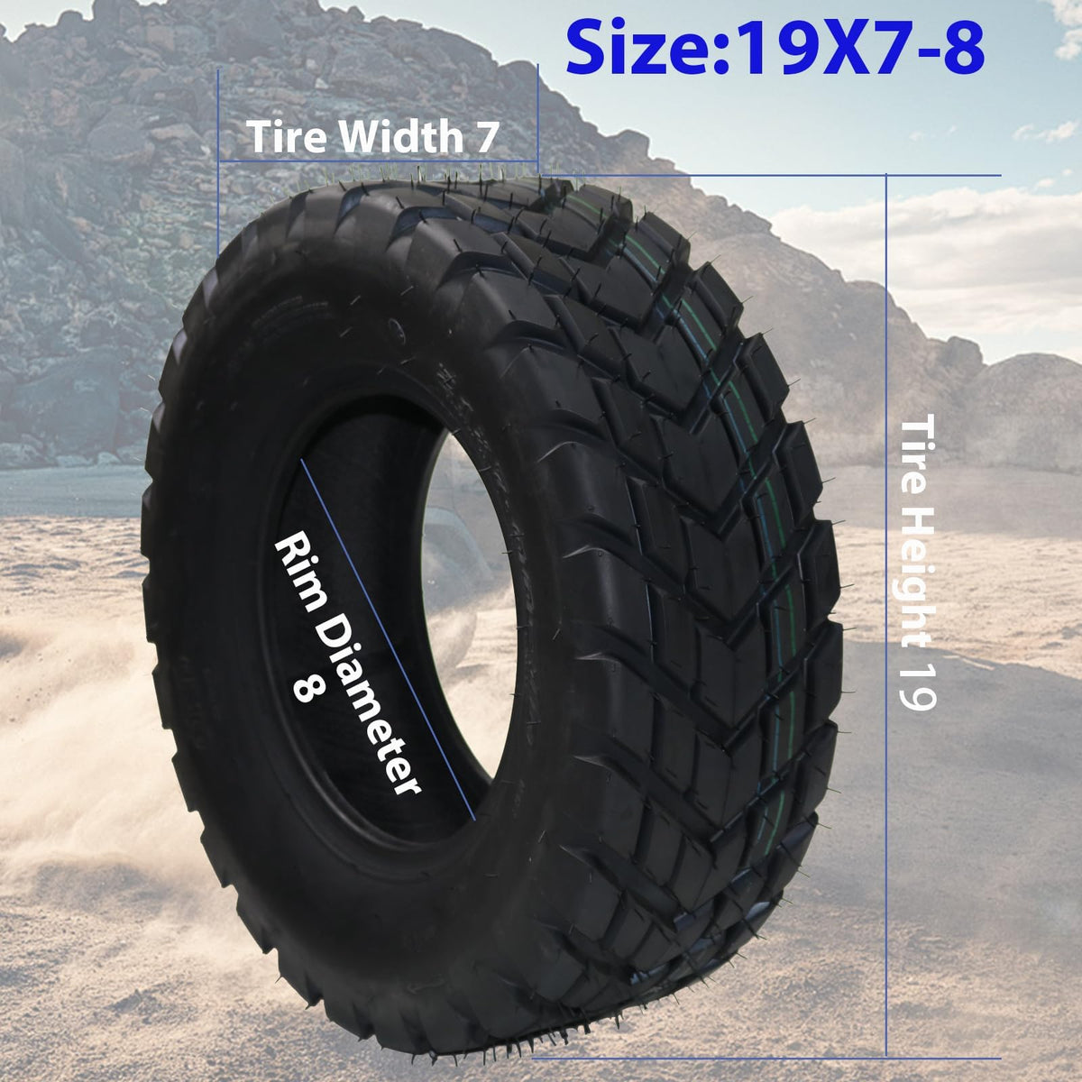 Set of 2 Off-Road 19x7-8 ATV/UTV Tires D84084
