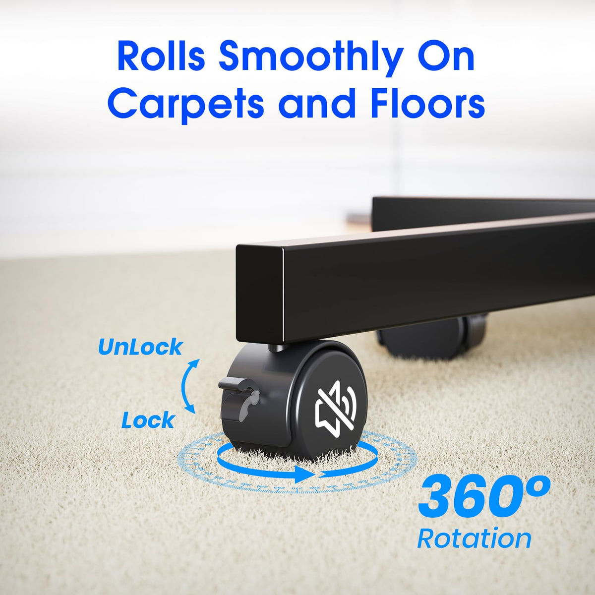 Black Rolling TV Stand for 23-60 Inch TVs N724881