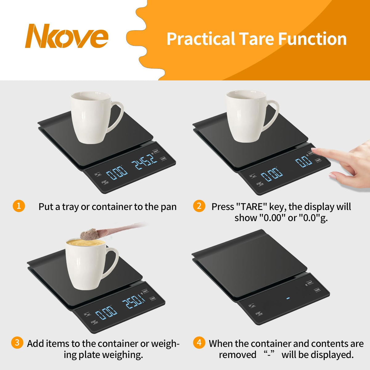 0.1g High Precision Coffee Scale with Timer P32254