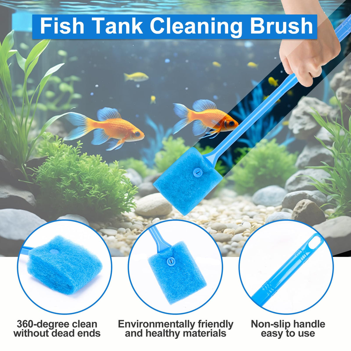 Fish Tank Cleaning Kit Set of 4 Pieces S477398