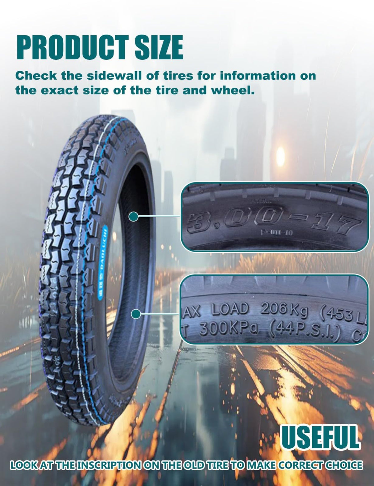3.00-17 Off Road Motorcycle Tire and Inner Tube K25004