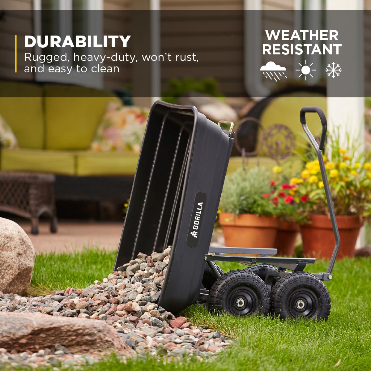 Poly Dump Cart 600 lb. Capacity 4 Cu ft Z8899