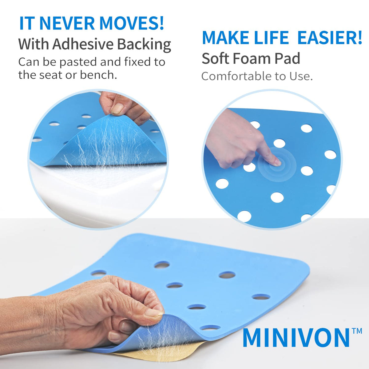 Waterproof Non Slip Soft Foam Shower Bench Cushion U9151