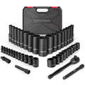 46 Pieces Drive Socket Ratchet Wrench Set with Storage Case M972367