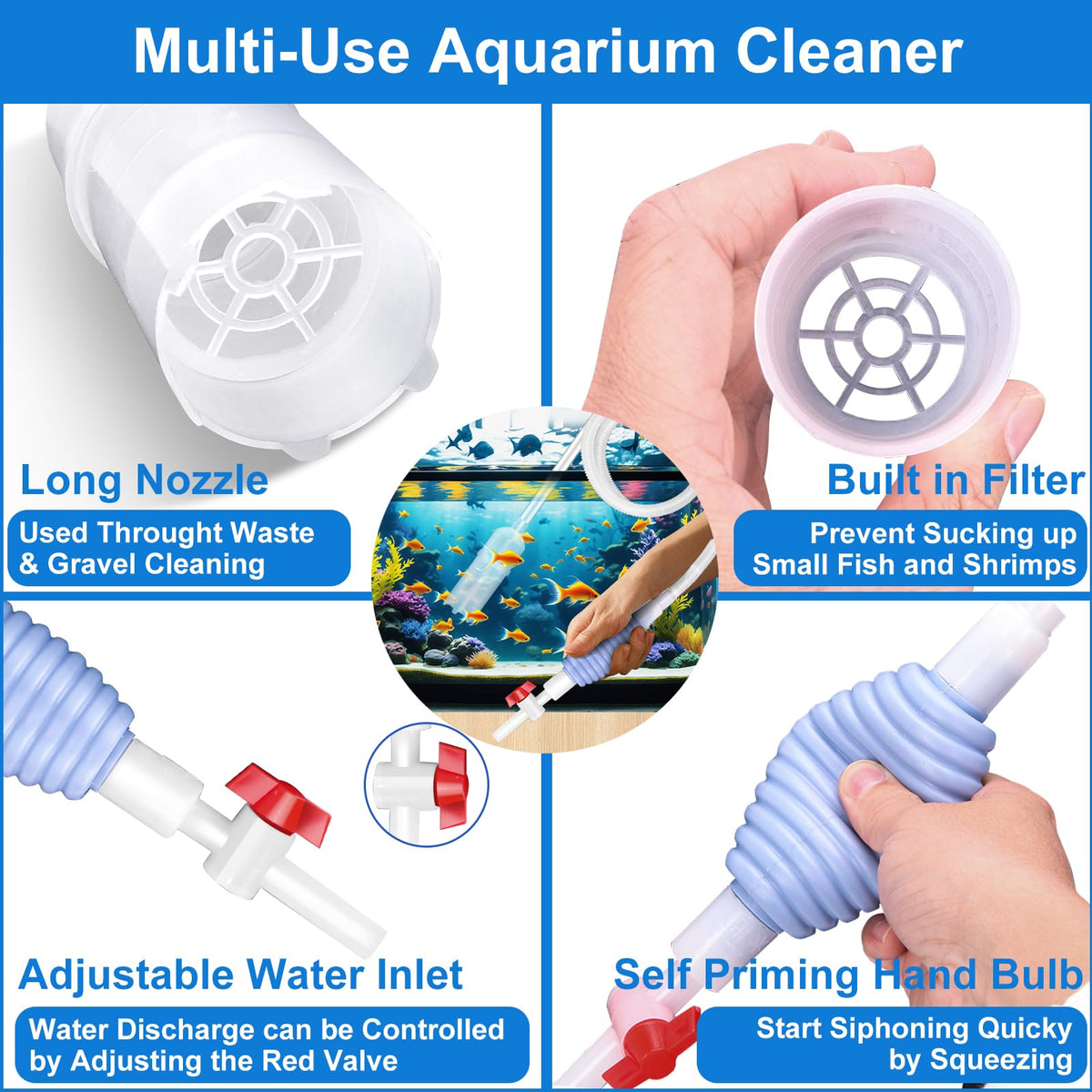Fish Tank Cleaning Kit Set of 4 Pieces S477398