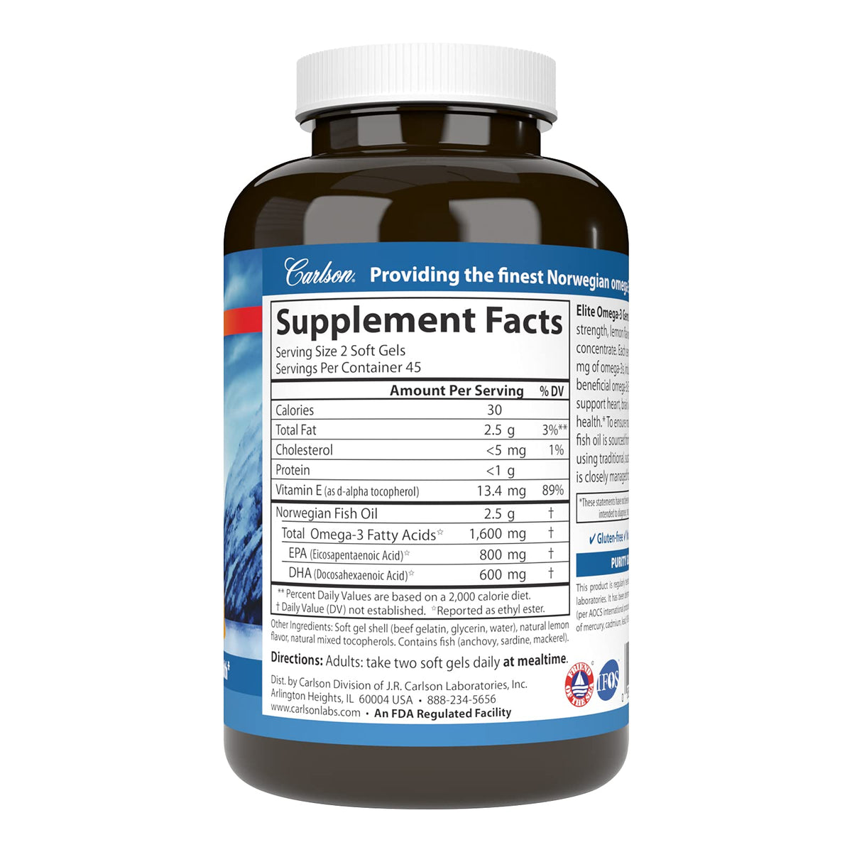 Omega-3 1600 mg Lemon 90 Softgels R9186