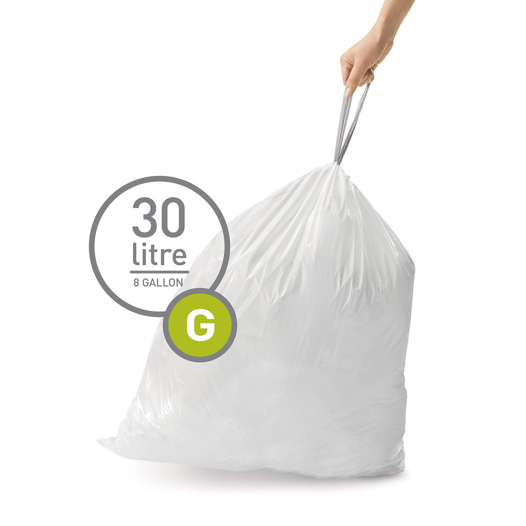 White Drawstring Trash Bags, 100 Count N9041