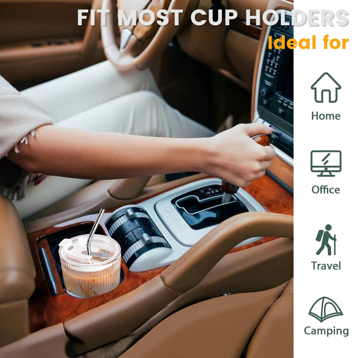 16 OZ Clear Plastic Iced Coffee Cups with Lids and Straws 2 Pcs V735