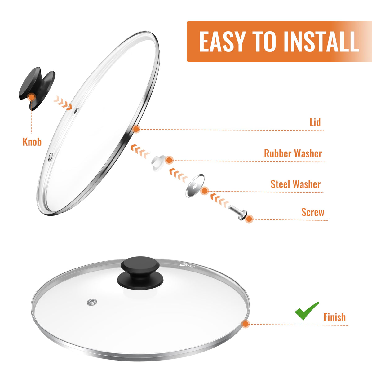 Tempered Glass Pot and Pan Lid 10.5 Inch Q747