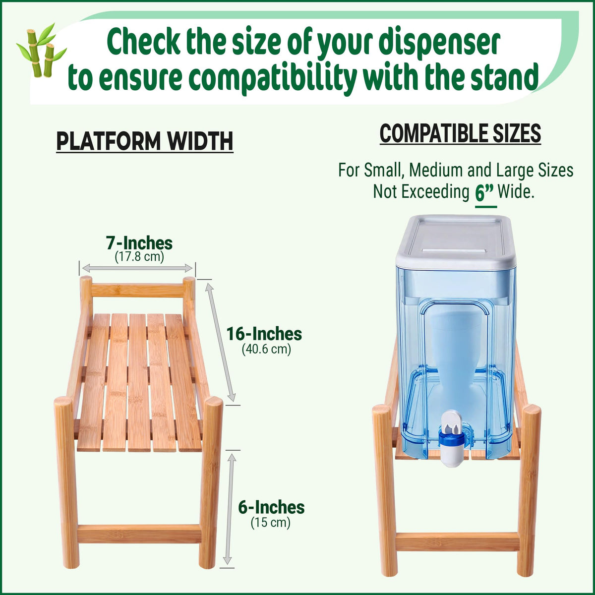 Bamboo Water Dispenser Stand B5898