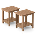 Outdoor Side Table Set of 2 Weather Resistant 2-Tier F50386