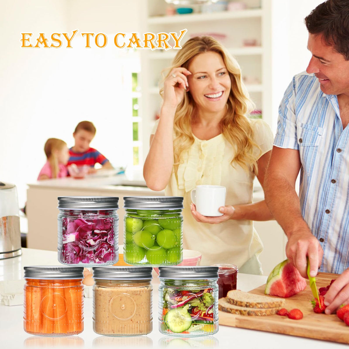 16 oz 12 Pack Wide Mouth Glass Jars with Lids H27217