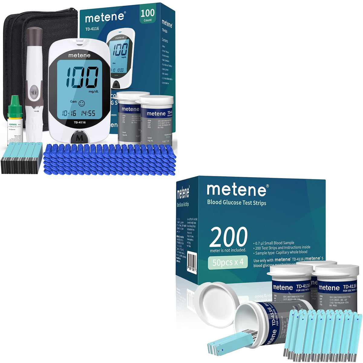 Blood Glucose Monitor Kit & 200 Test Strips K2985