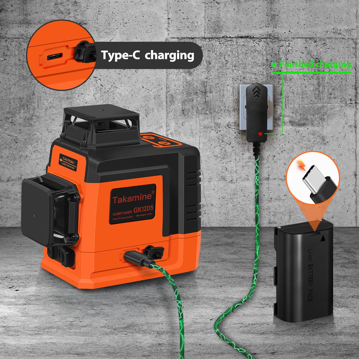 Self Leveling 3D Green Laser Level V3038