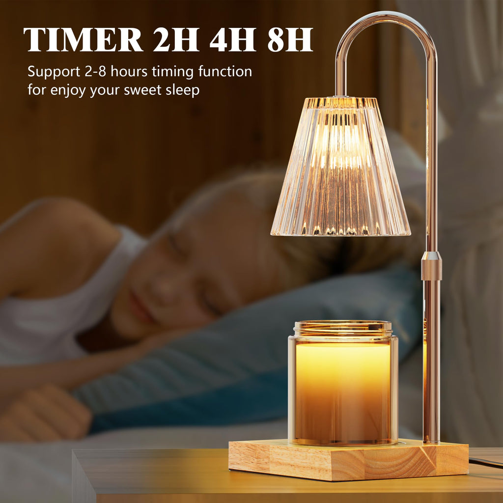 Candle Warmer Lamp with 2 Bulbs, Dimmable, Timer, Adjustable Height T3694