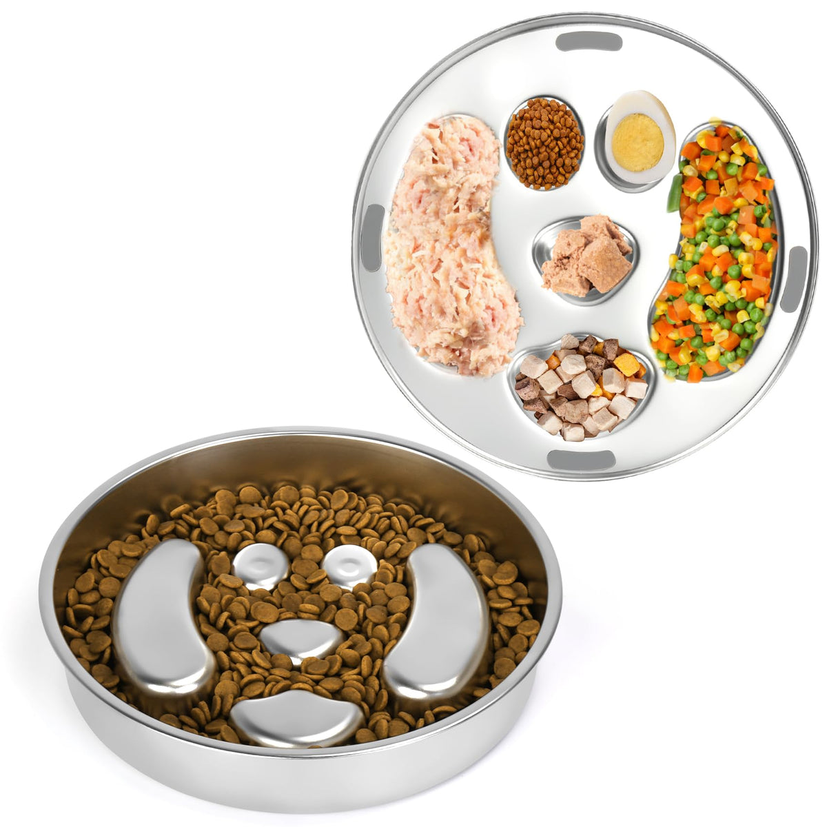 Stainless Steel 2 Pack Slow Feed Dog Bowl L939707