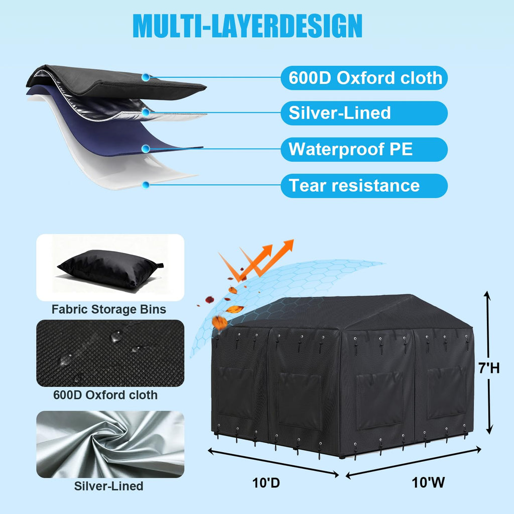 Waterproof Dog Kennel Cover with Transparent Window Q70821