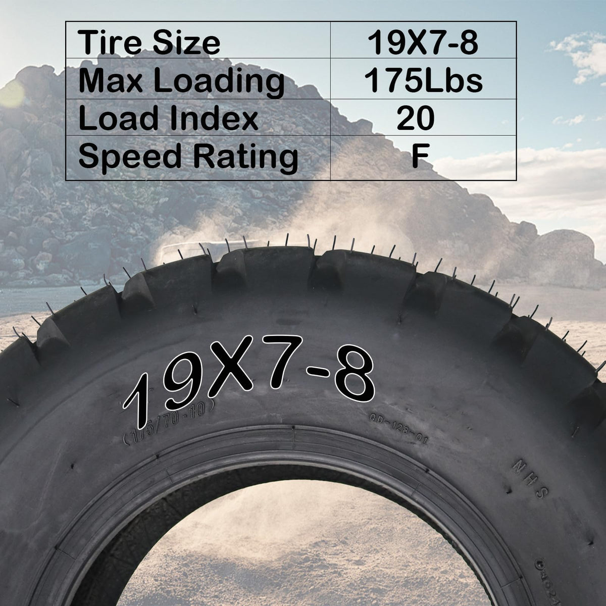 Set of 2 Off-Road 19x7-8 ATV/UTV Tires D84084