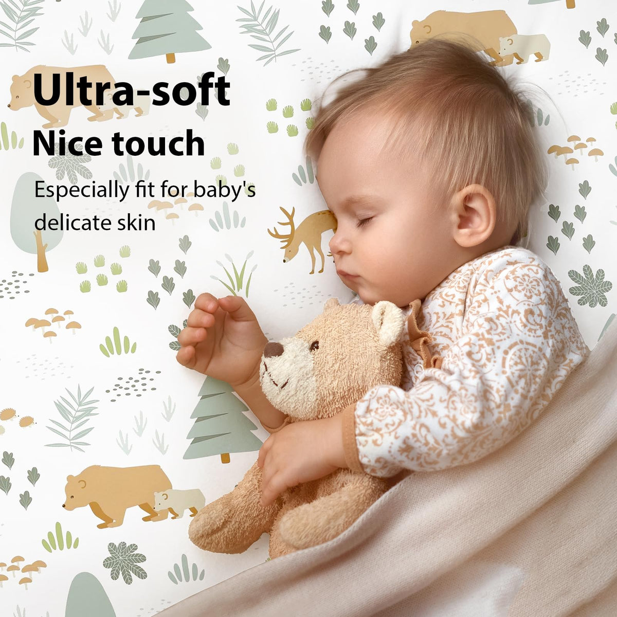 Fitted Bassinet Sheets 33”x20” 3-Pack T863594