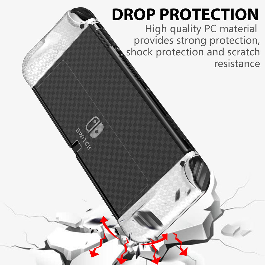 Switch OLED Dockable Hard PC Case with Thumb Stick Caps O99147