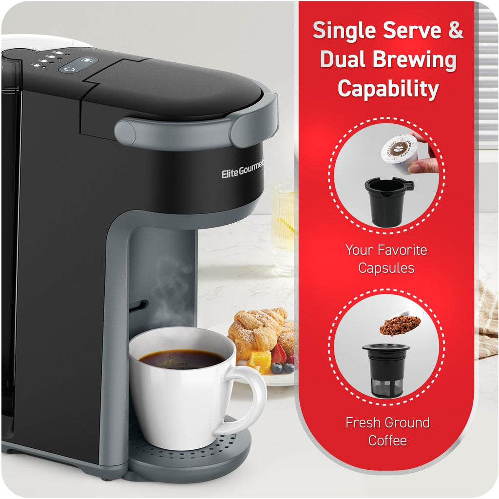 2-in-1 Capsule Coffee Maker, K-Cup & Grounds, Black J4457
