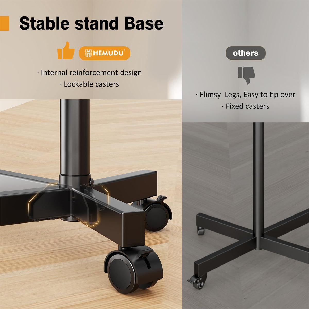Mobile TV Stand for 23-60 Inch Flat Curved Screen TVs with Wheels F76823