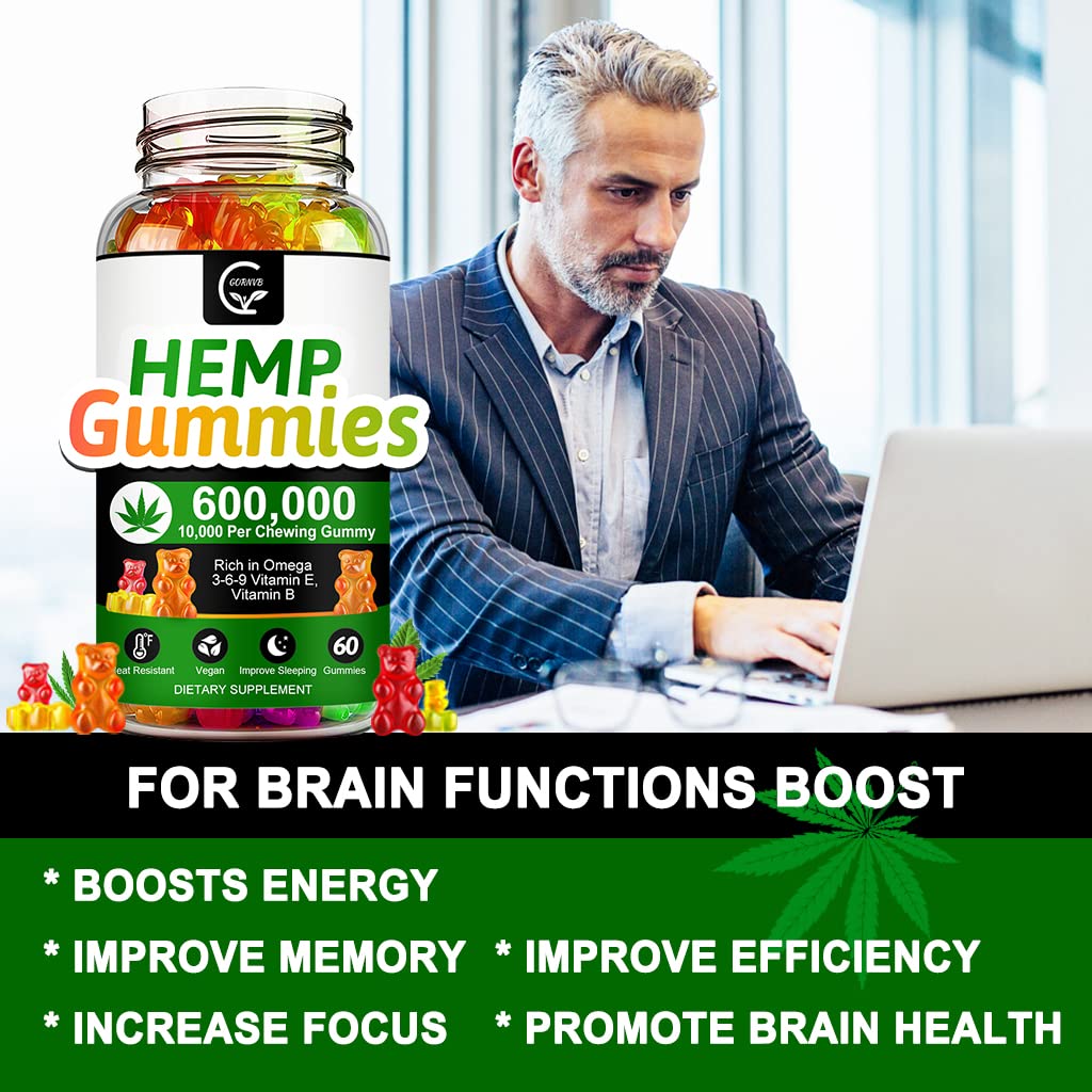 High Potency Hemp Gummies 600,000 Extra Strength Vegan Gluten-Free I211245