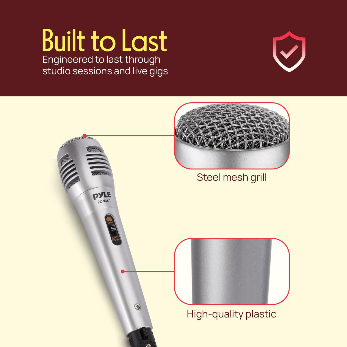 Wired Dynamic Handheld Microphone with XLR Cable V88037