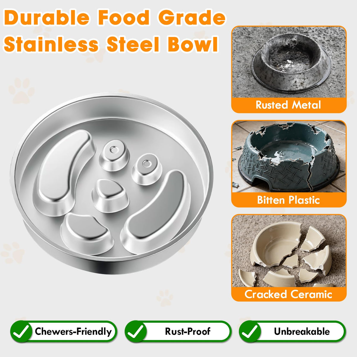 Stainless Steel 2 Pack Slow Feed Dog Bowl L939707
