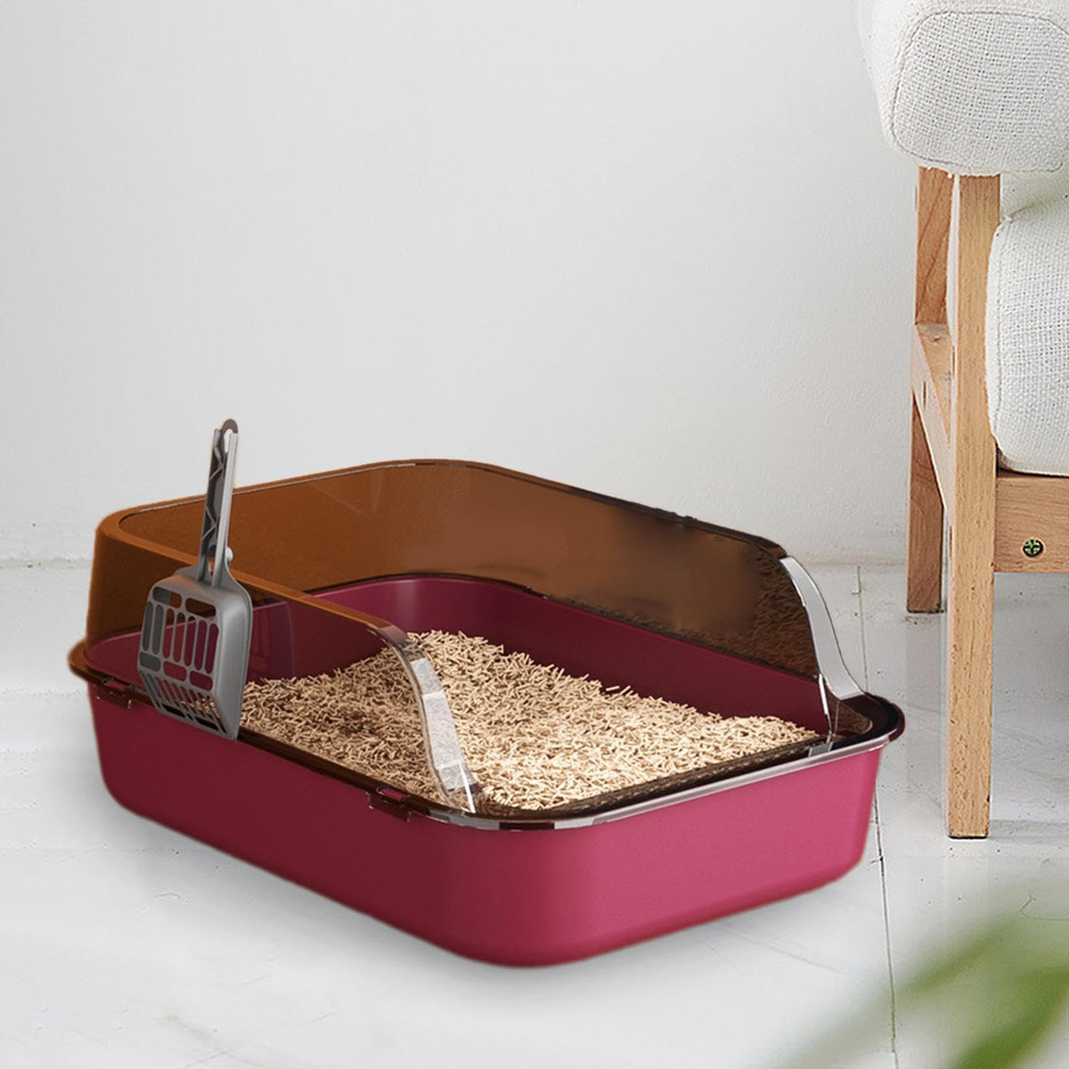 Pink Open Top Sifting Litter Box E47114