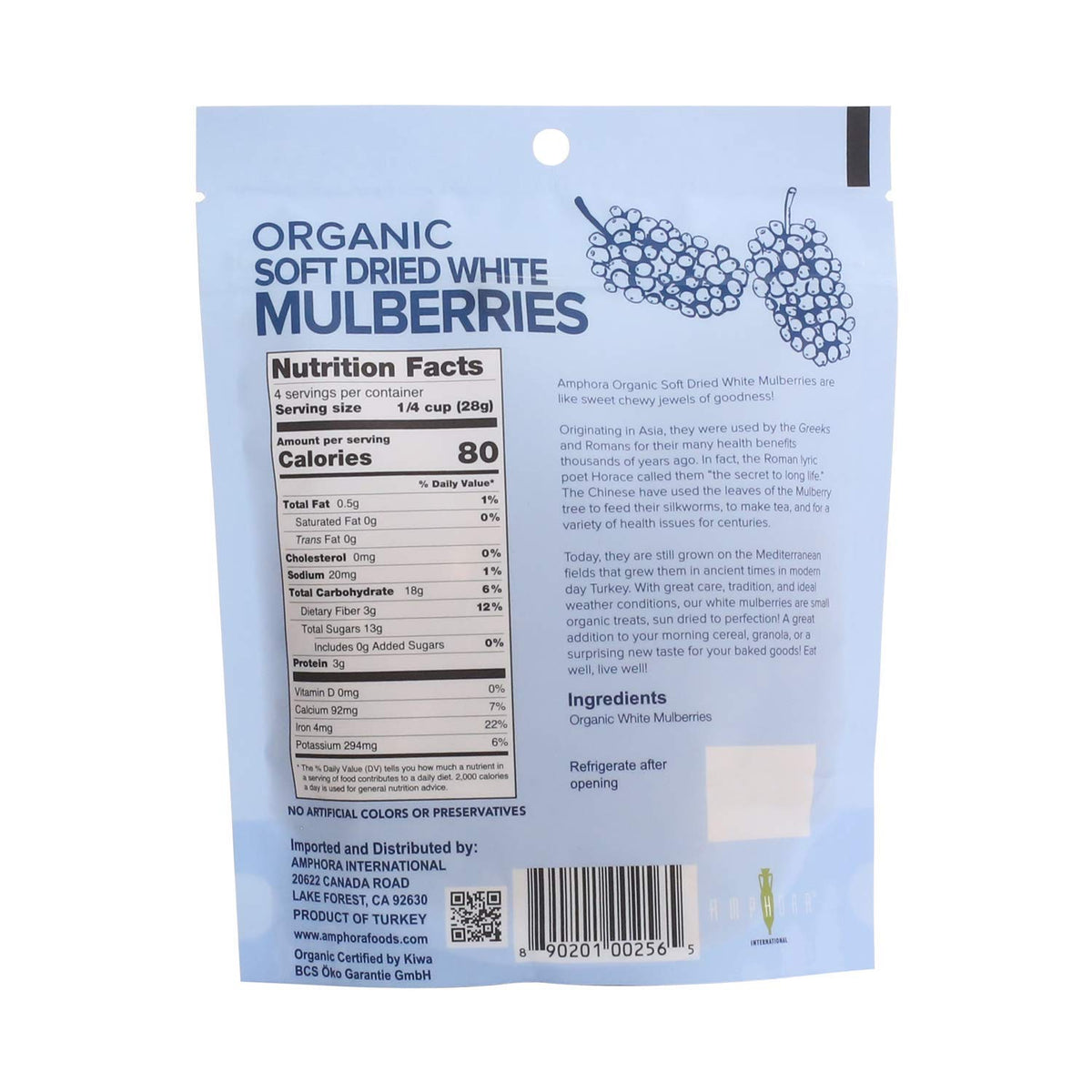 Organic Soft Dried White Mulberries 4 Ounce (Pack of 3) W389