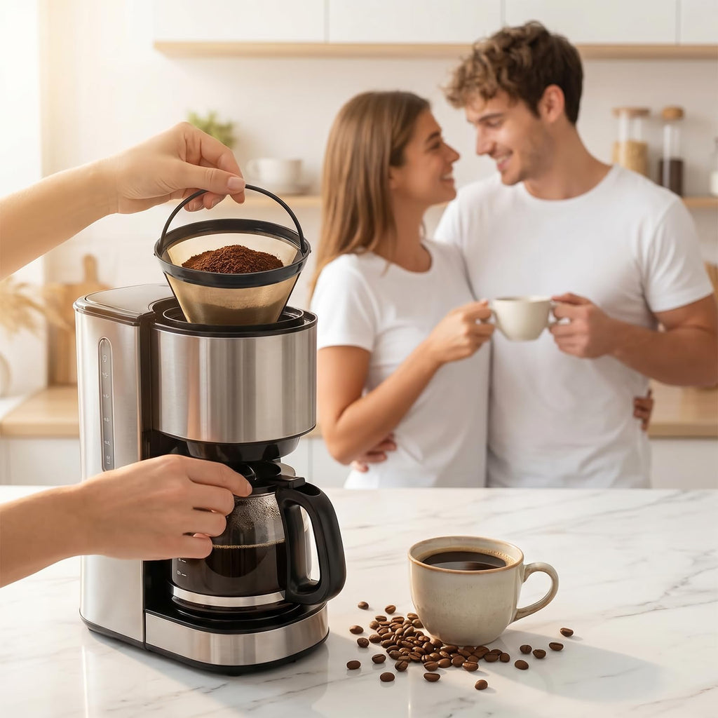 2 Pcs #4 Cone Reusable Stainless Steel Mesh Coffee Filters C404
