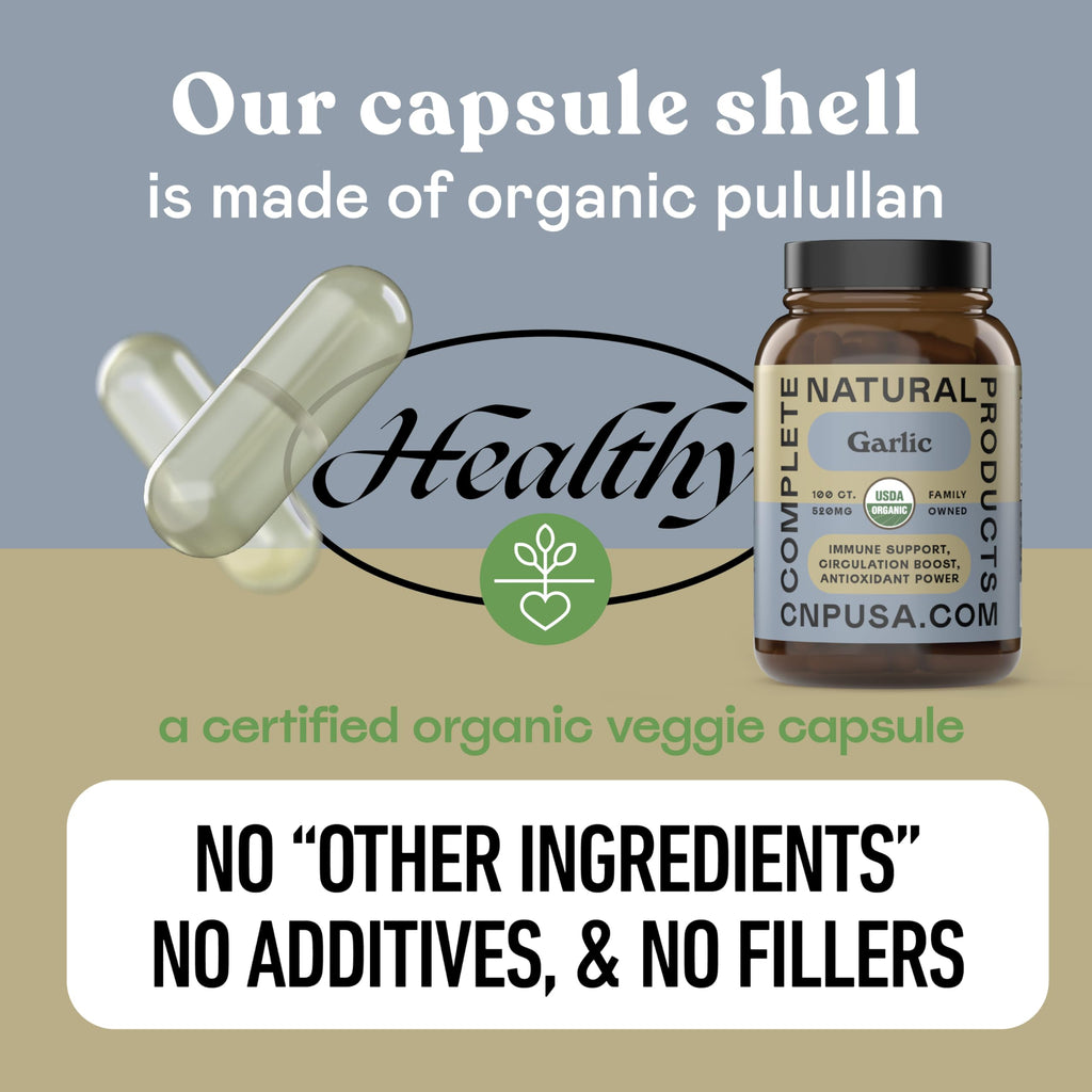 Organic Garlic Capsules 520mg J200714