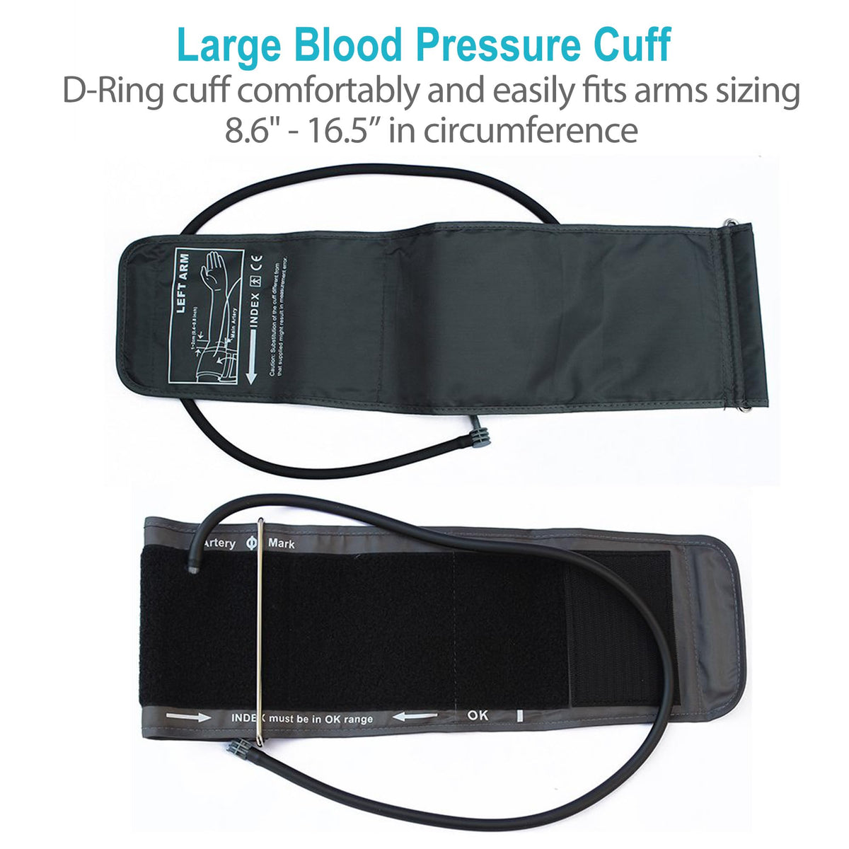 Blood Pressure Monitor Upper Arm Large Cuff 8.6-16.5” Digital BP Gauge 4 User 120 Readings Memory Large LCD Display A76593