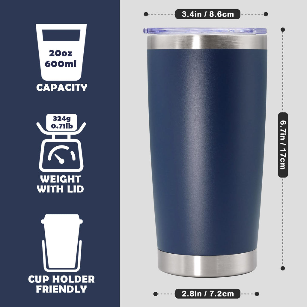 20oz Stainless Steel Tumbler with Lid Navy Y8003