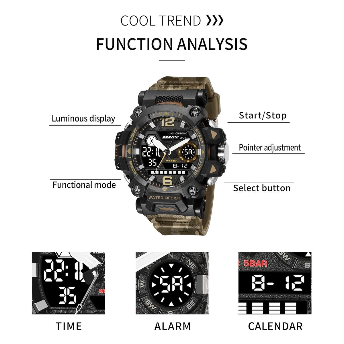 Water Resistant LED Digital Wrist Watch C94541