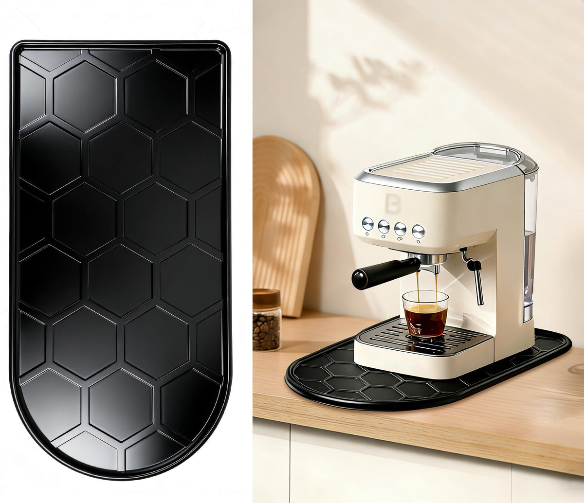 Silicone Coffee Mat 16.1"x8.1" Black C900451