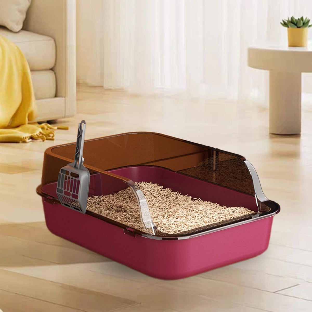 Pink Open Top Sifting Litter Box E47114