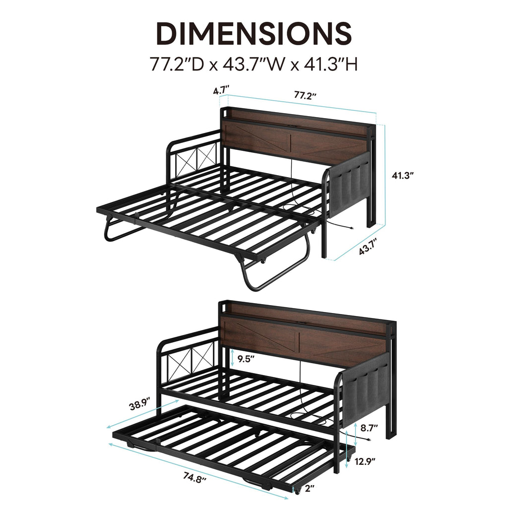 Twin Daybed with Pop Up Trundle Y950285