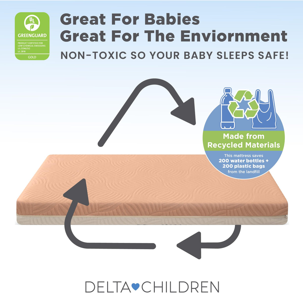 Apricot White Breathable Baby Crib & Toddler Mattress B2320