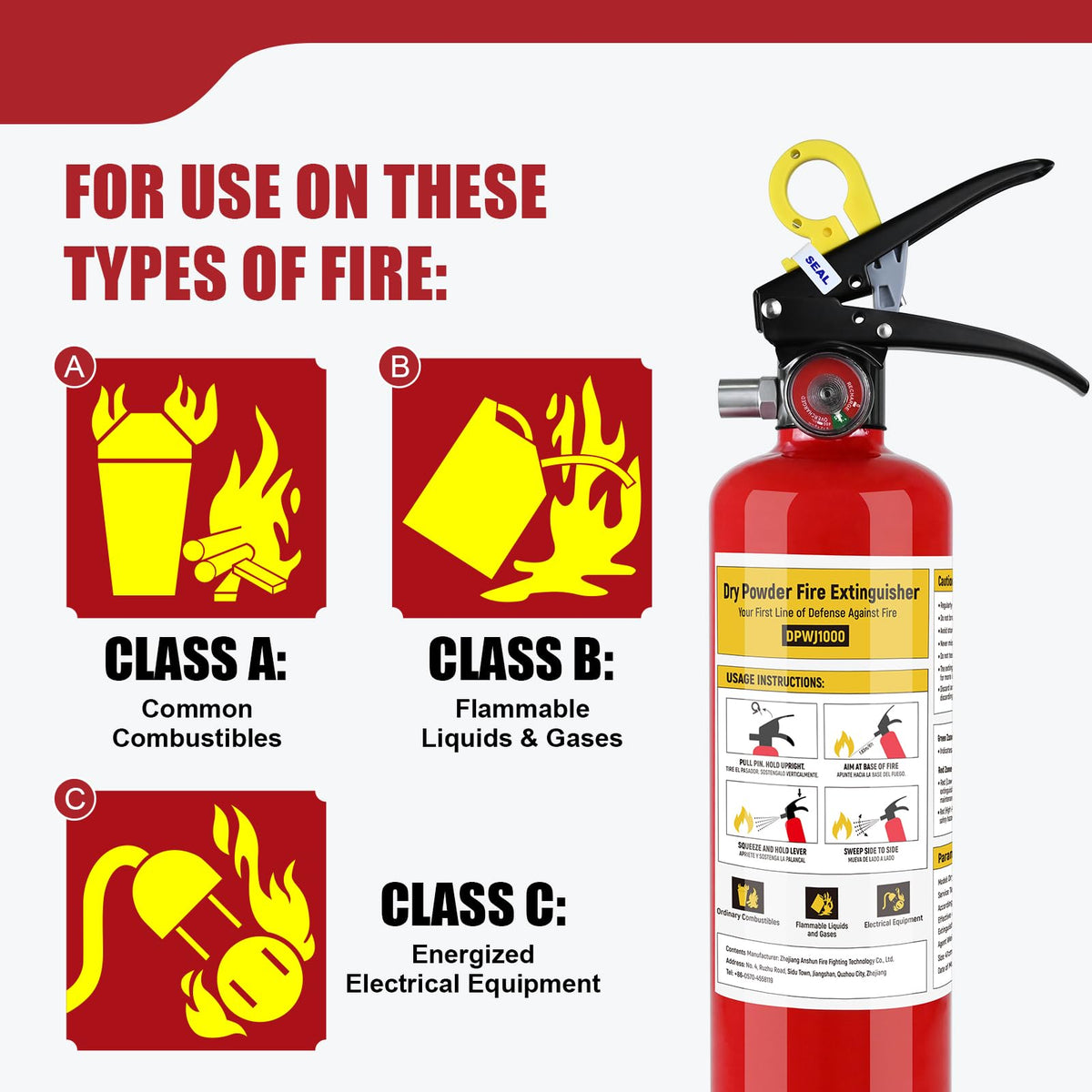 2.5 lb ABC Dry Chemical Fire Extinguishers M848